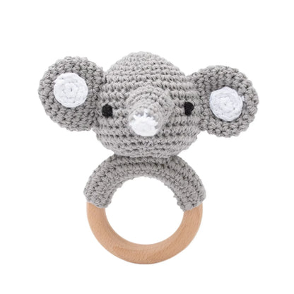 Baby Crochet Rattle Wooden Teether Toy