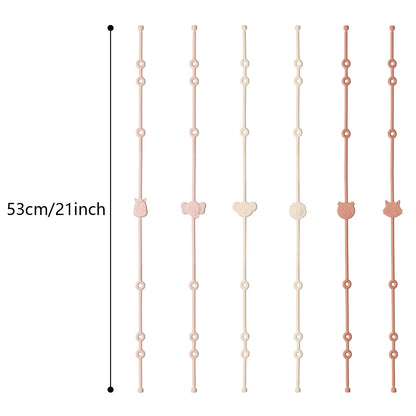 6pcs Silicone Baby Toy & Pacifier Straps