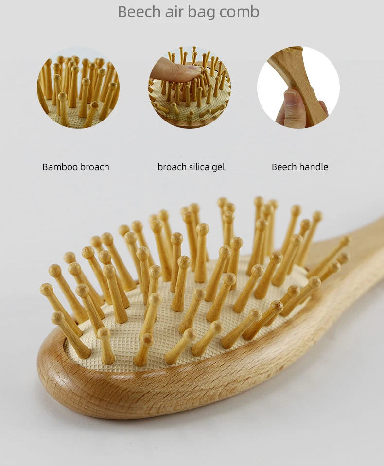 Newborn Baby Wooden Hair Brush