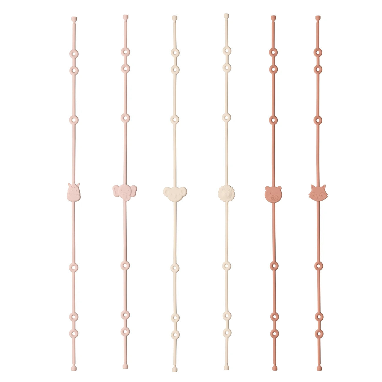 6pcs Silicone Baby Toy & Pacifier Straps