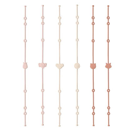 6pcs Silicone Baby Toy & Pacifier Straps